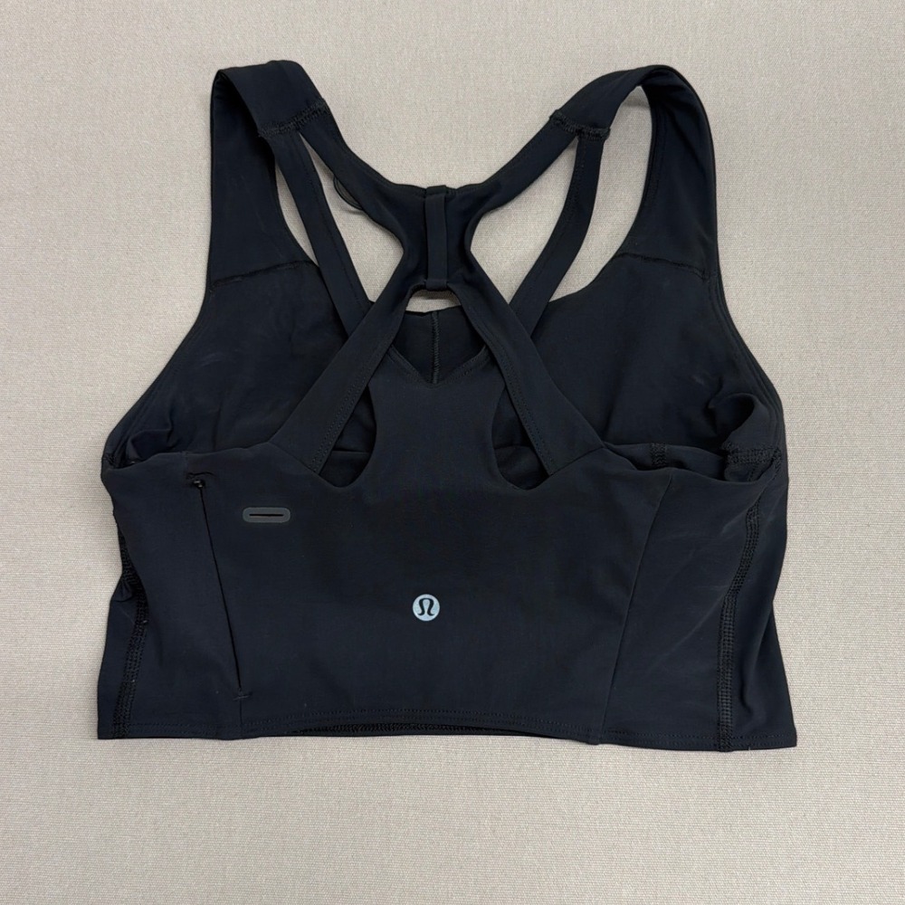 Lululemon Fast and Free Bra Black Nulux Running Sports Bra Size 8 LW2CNNS
